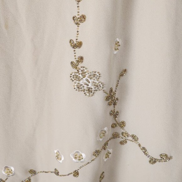 Joseph Ribkoff VTG Beige Floral Beaded Pull On Fairy Maxi Skirt - Picture 2 of 9